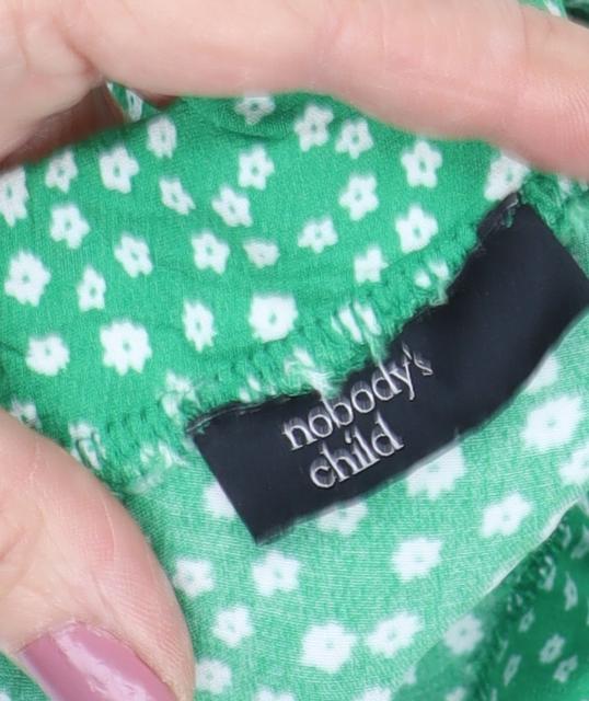 Nobody's Child Women's Green Floral Skirt Size 8