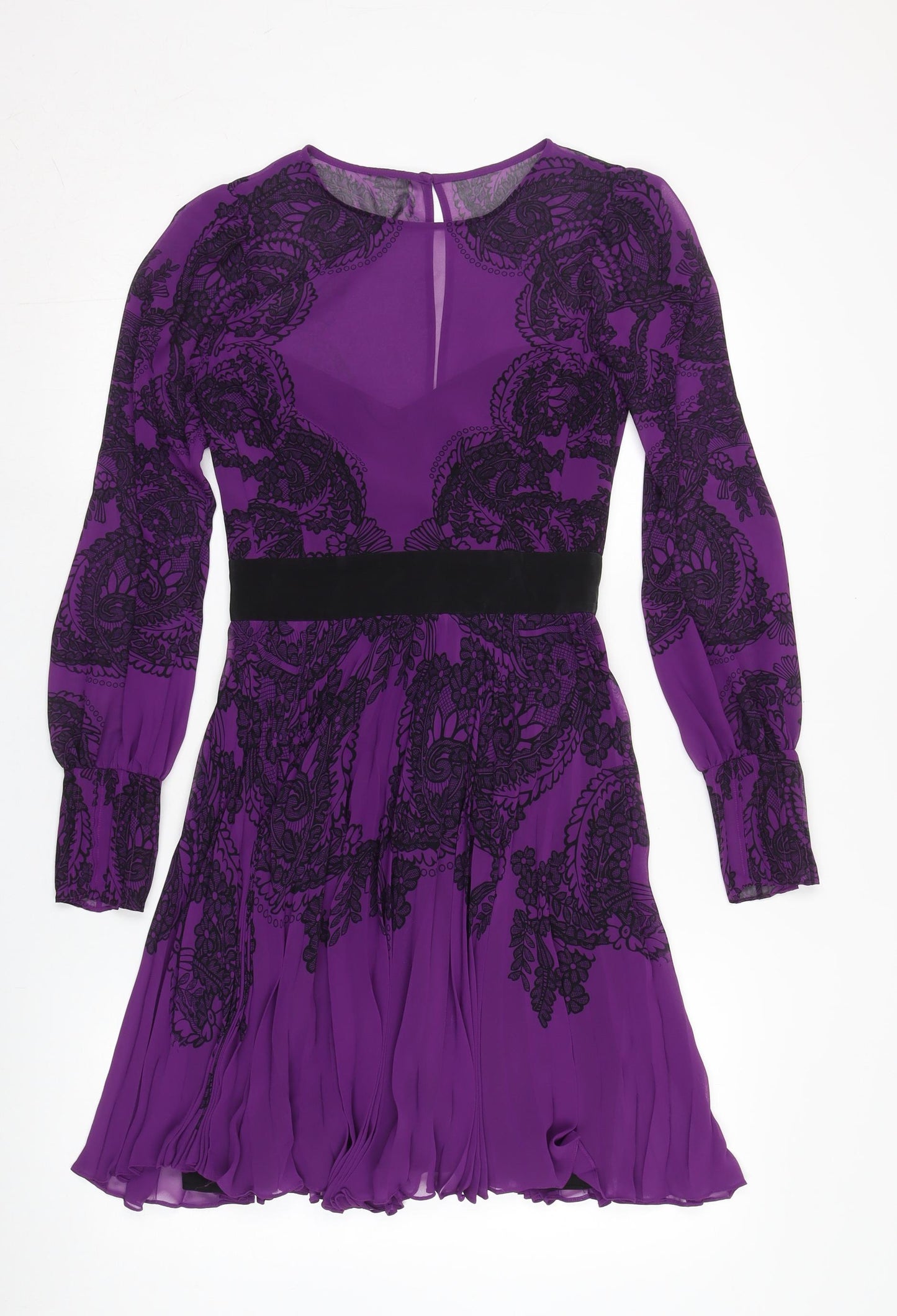 Karen Millen Women's Purple Paisley Dress Size 6