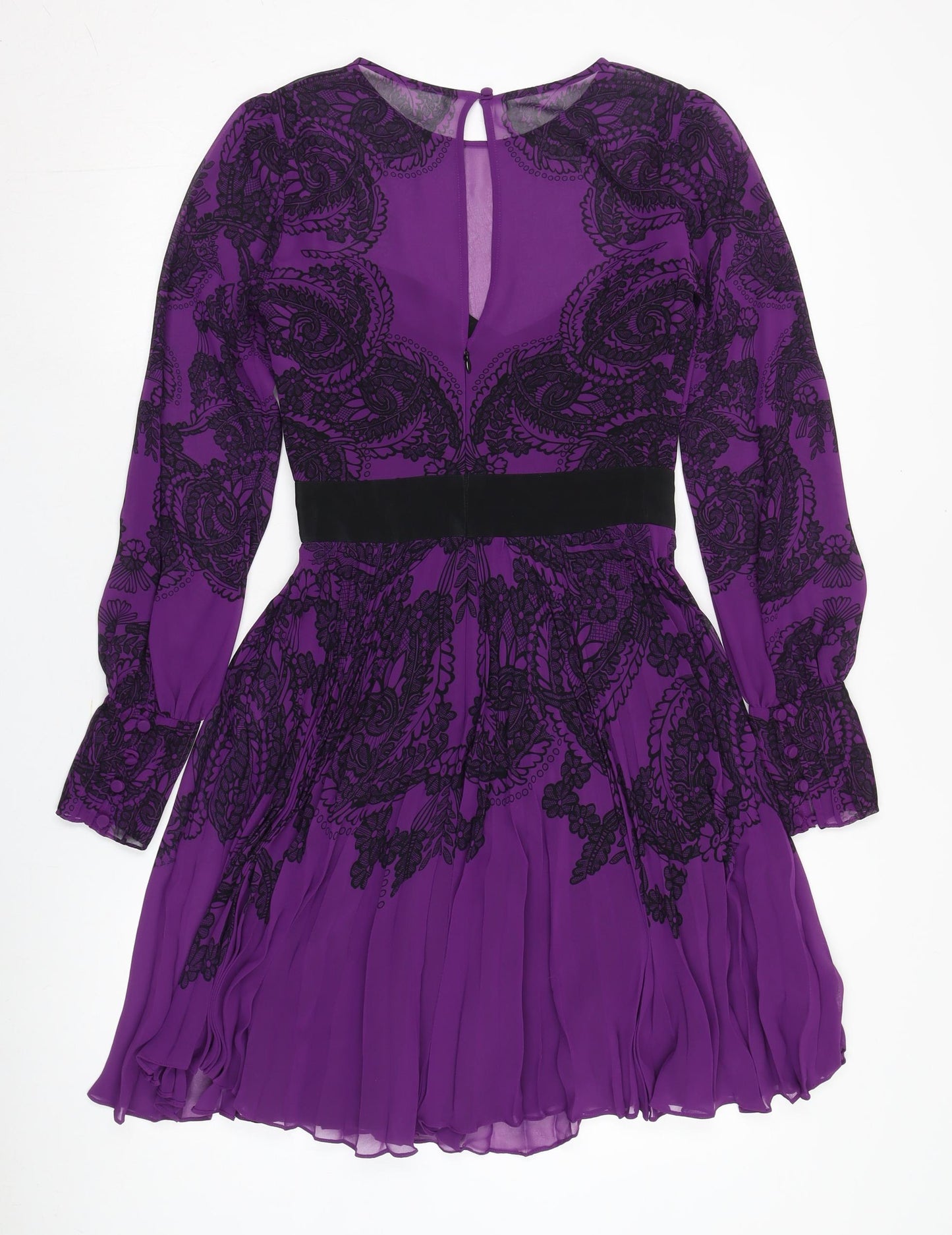 Karen Millen Women's Purple Paisley Dress Size 6