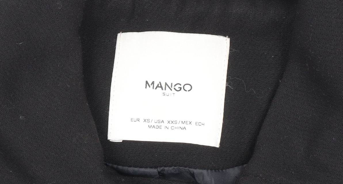 Mango Women's Black XS Overcoat with Buttons