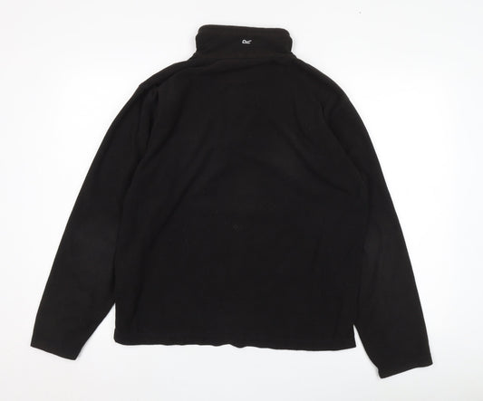 Regatta Black Henley Fleece Sweatshirt - M Unisex