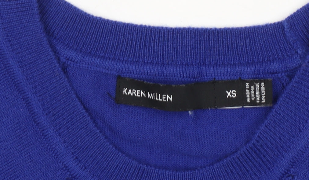 Karen Millen Women's Blue Knit Pullover Jumper XS