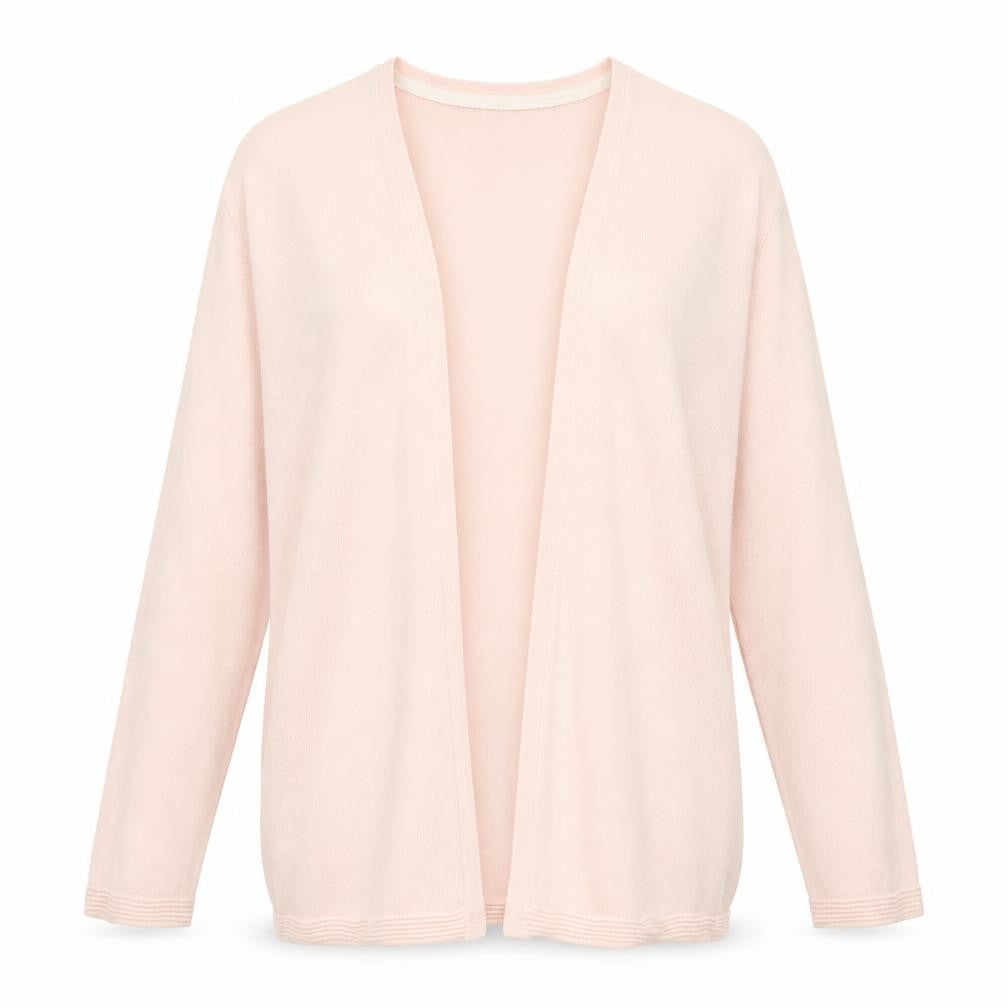 Front view of ESPRIT Women's Pink Cardigan, size M, Cotton
