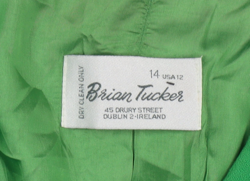 Brian Tucker Women's Green Wool Pea Coat Size 14