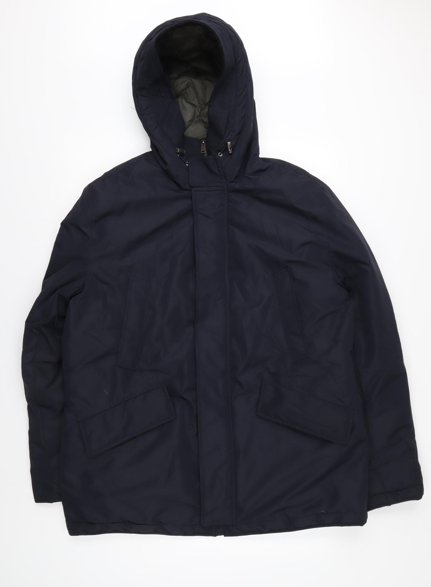 Jaeger Men's Navy Parka Jacket Medium Hooded