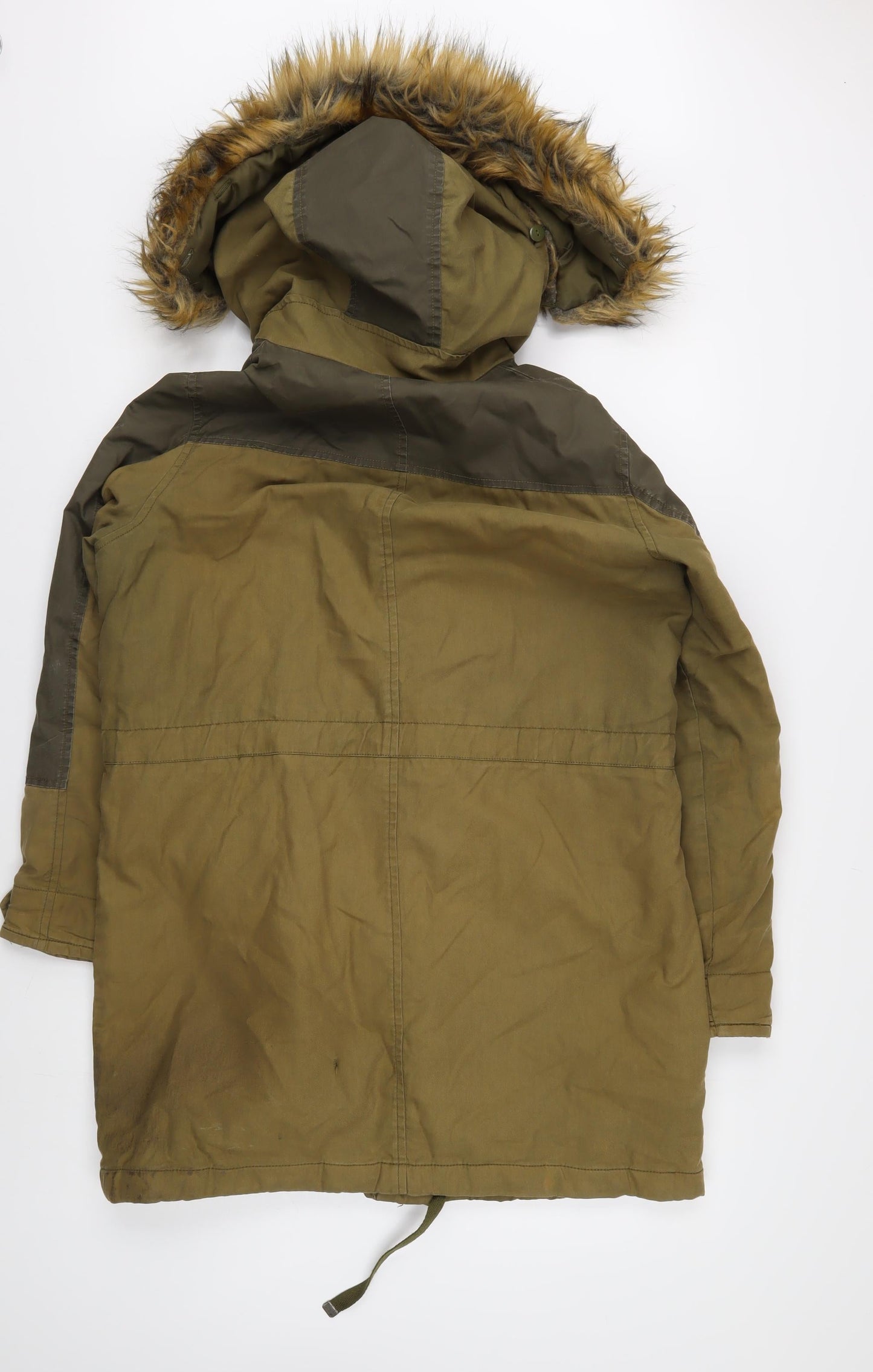 Topshop Women's Green Parka Jacket - Size 6