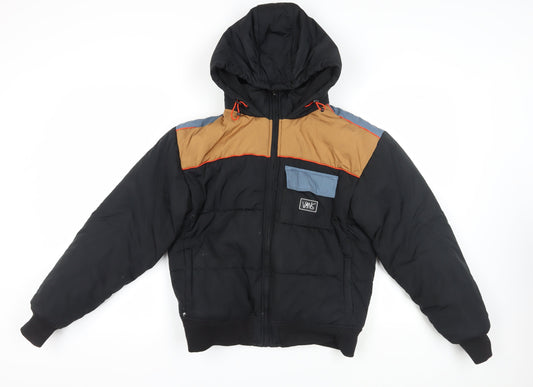 Vans Men's Black Puffer Jacket S Hooded Winter