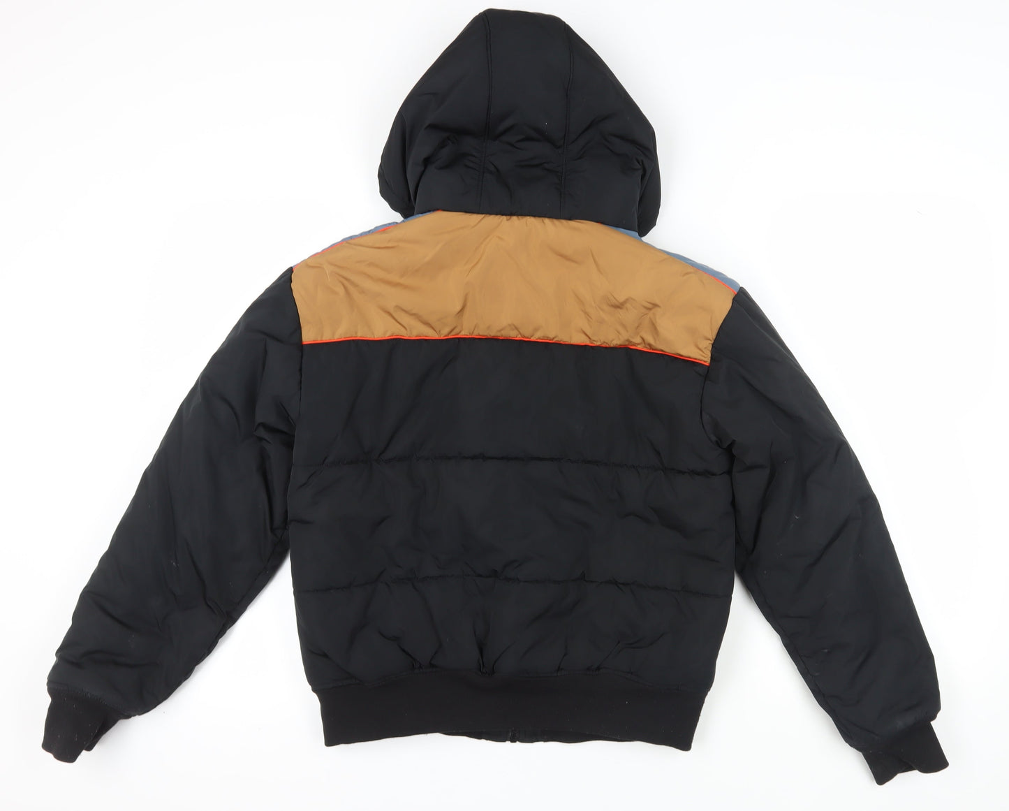 Vans Men's Black Puffer Jacket S Hooded Winter