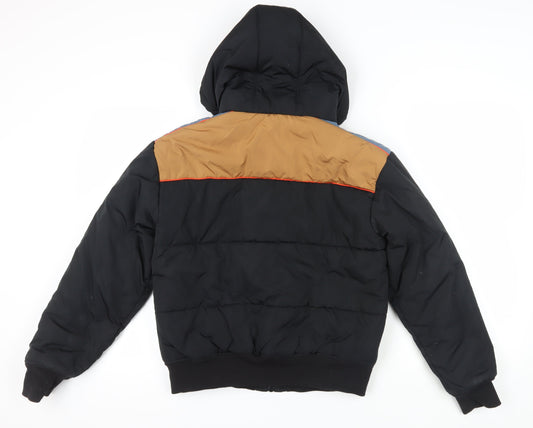 Vans Men's Black Puffer Jacket S Hooded Winter