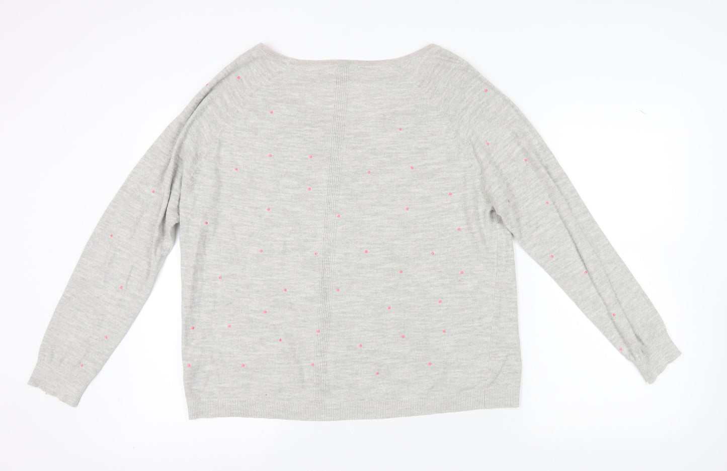 White Stuff Women's Grey Polka Dot Pullover Jumper Size 16
