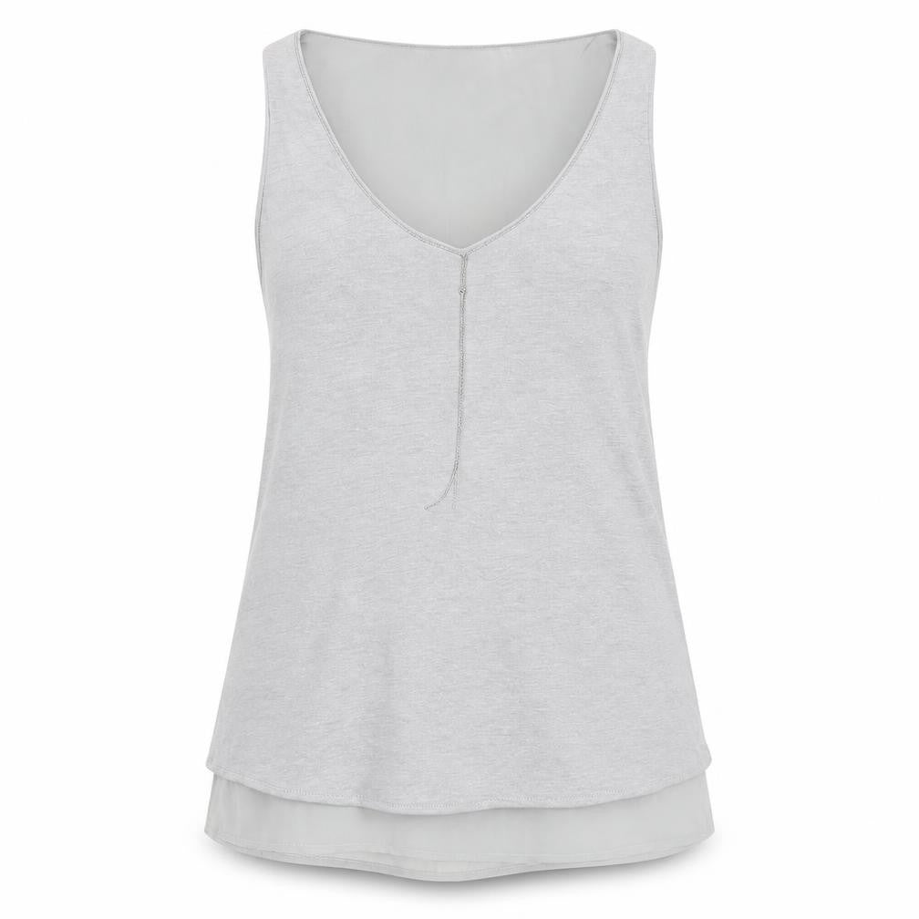 Crosby Women's Grey Linen Blend Tank