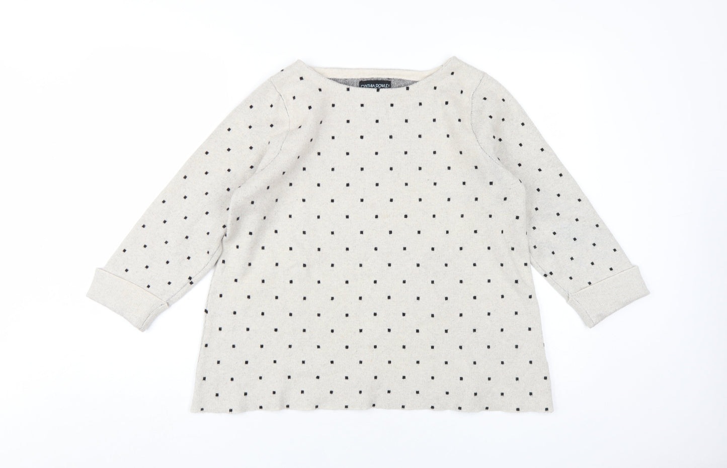 Cynthia Rowley Women's Beige Polka Dot Pullover Jumper L