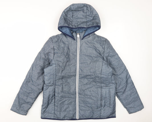 Nathalie Andersen Women's Blue Puffer Jacket, M, Winter Casual
