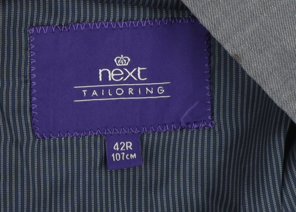 Next Men's Grey Blazer, 42R, Notch Lapel, 3-Button