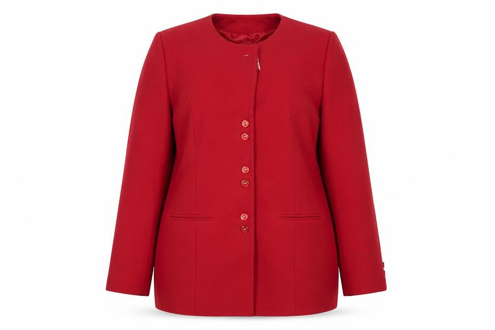Daxon Women's Red Buttoned Jacket UK 16