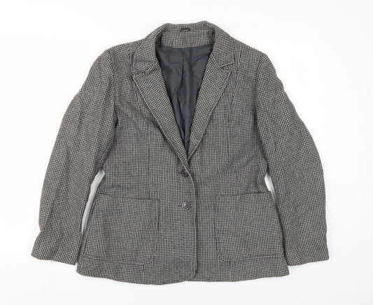 Women's Quality Fashion Grey Houndstooth Suit Jacket Size 46