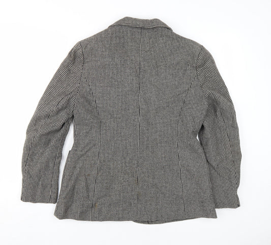 Women's Quality Fashion Grey Houndstooth Suit Jacket Size 46
