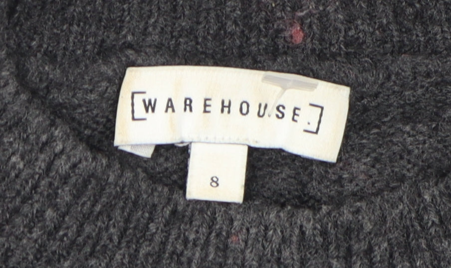 Warehouse Women's Grey Pullover Jumper, Size 8