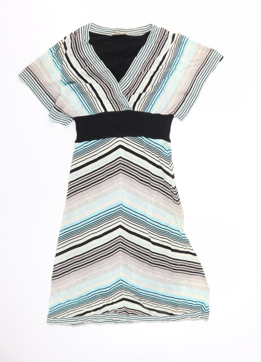 Karen Millen Women's Striped V-Neck Dress Size 6
