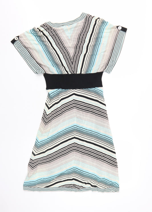 Karen Millen Women's Striped V-Neck Dress Size 6