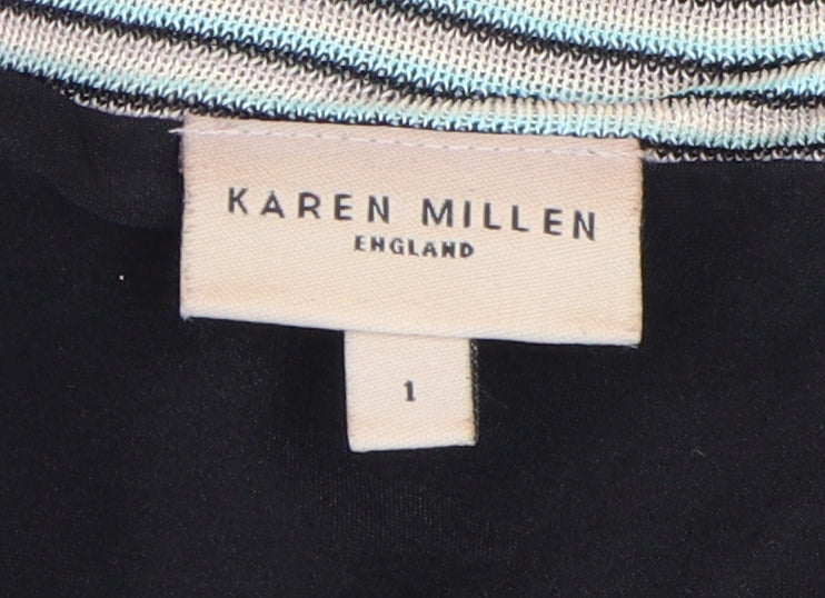 Karen Millen Women's Striped V-Neck Dress Size 6