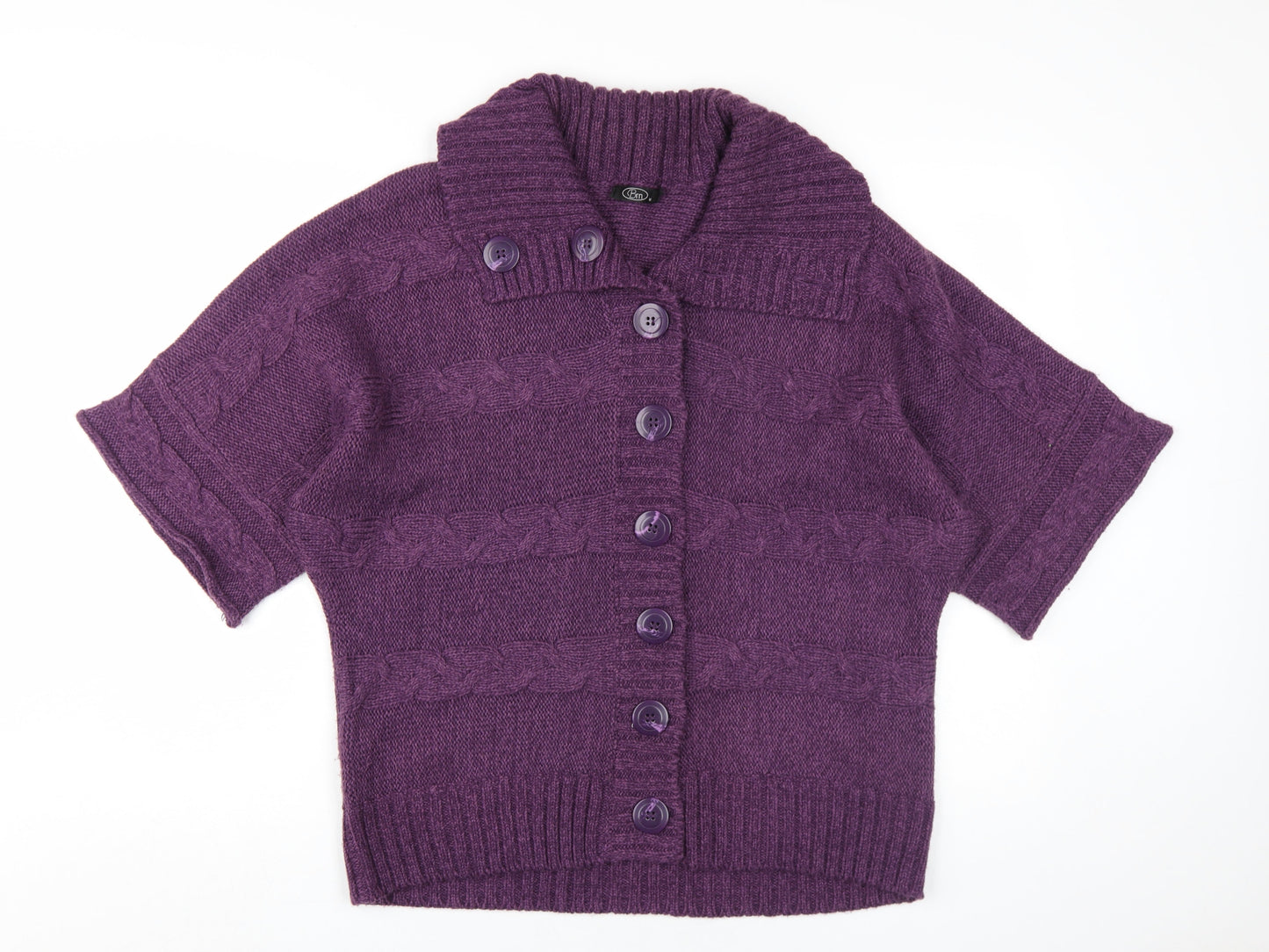 Bm Women's Purple Collared Cardigan M