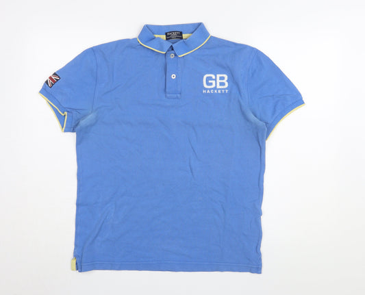 Hackett London Men's Blue Polo Medium, Classic British Style