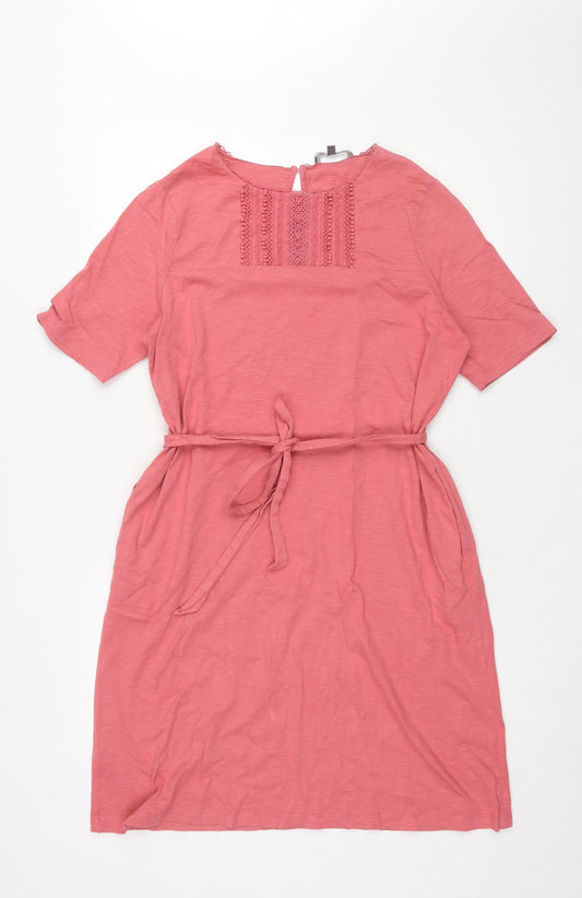 Laura Ashley Women's Pink Shift Dress Size 14