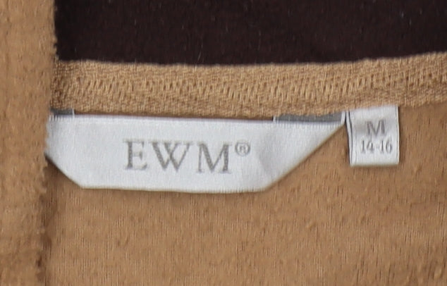 EWM Women's Brown Sleeveless Zip Fleece Vest Size 14