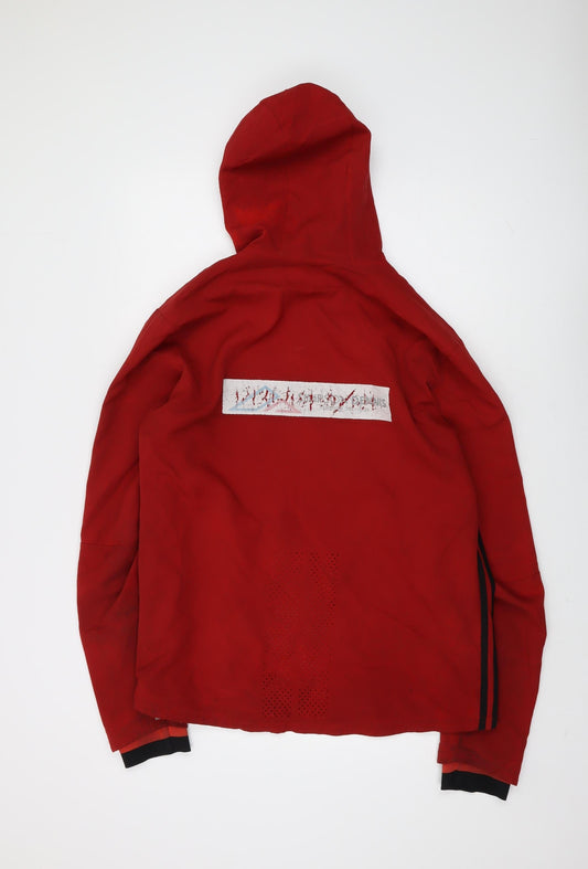 Adidas Men's Red Full Zip Hoodie Size L