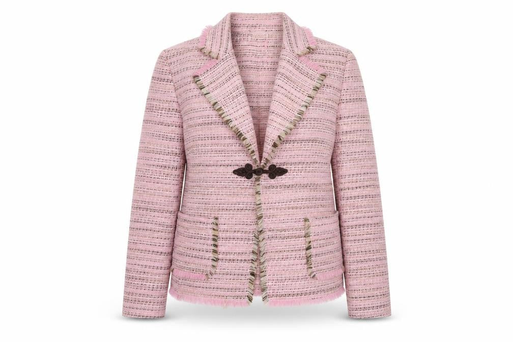 Delmod Women’s Pink Striped Blazer UK 12