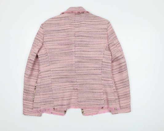 Delmod Women’s Pink Striped Blazer UK 12