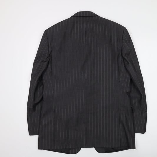 Marks and Spencer Men's Grey Striped Suit Jacket 42R