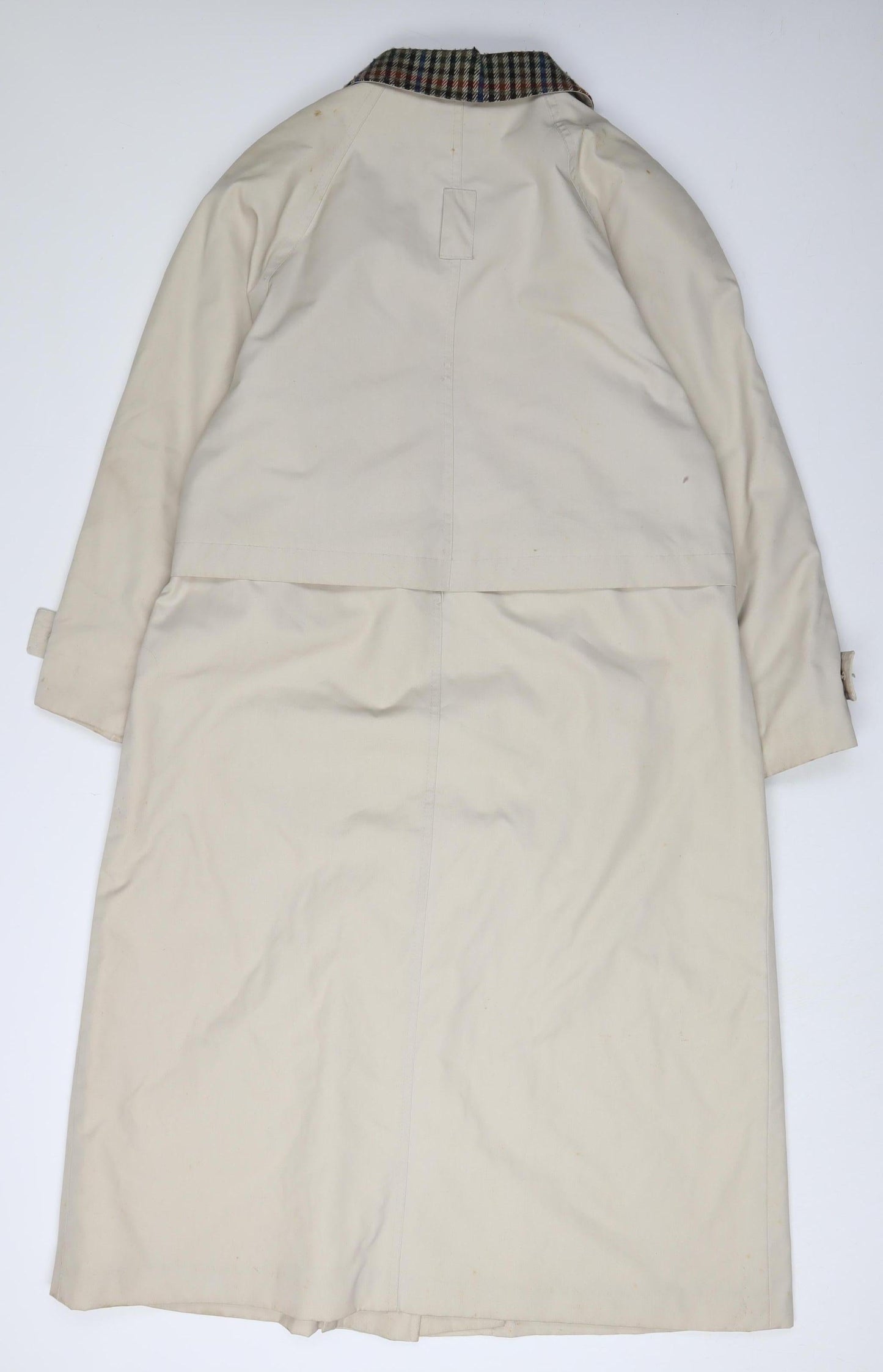 BHS Women's Beige Trench Coat Size 16 Classic Check