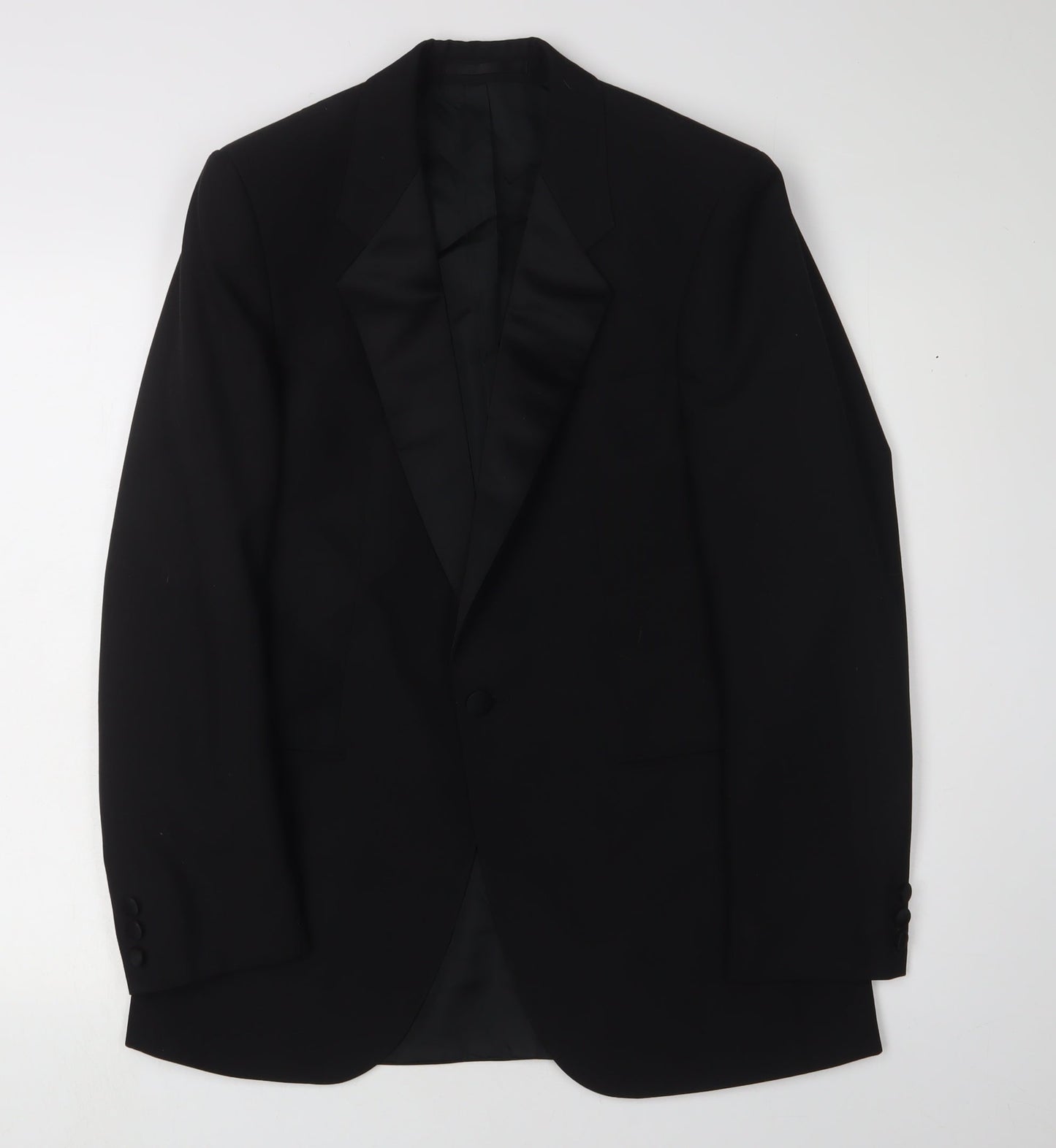 St Michael Men's Black Tuxedo Suit Jacket, 38R, Shawl Lapel