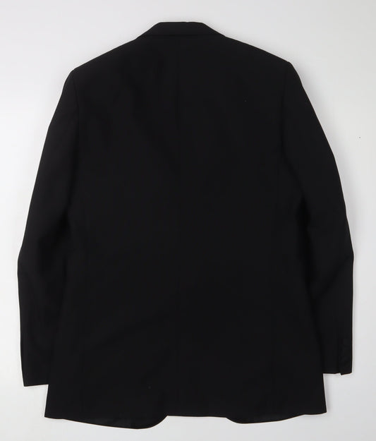 St Michael Men's Black Tuxedo Suit Jacket, 38R, Shawl Lapel