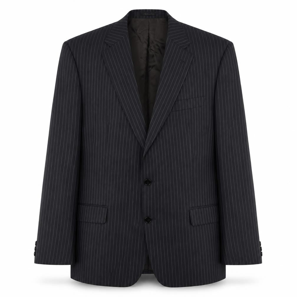 Marks and Spencer Men's Grey Striped Wool Blazer Size 46L