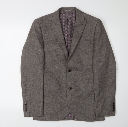 Next Men's Brown Slim Fit Blazer, Size 36R, Regular Length