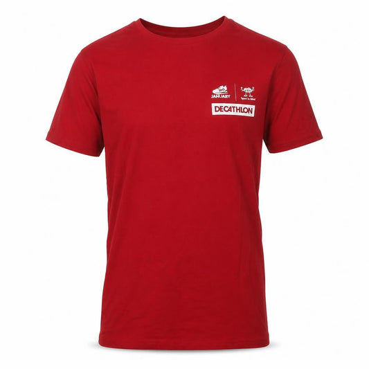Decathlon Men's Red Gym T-Shirt, Medium, Regular Fit