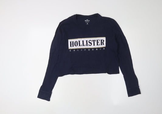 Hollister Women’s Blue Cropped T-Shirt, XS