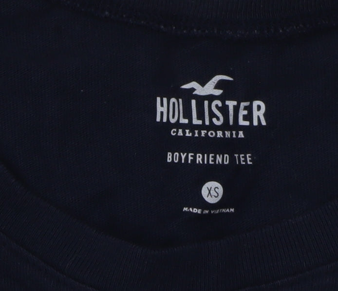 Hollister Women’s Blue Cropped T-Shirt, XS
