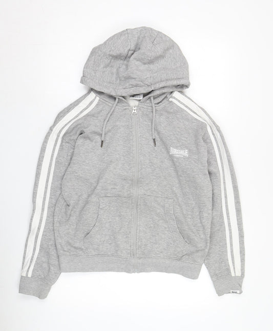 Lonsdale Men's Grey Full Zip Hoodie Size S