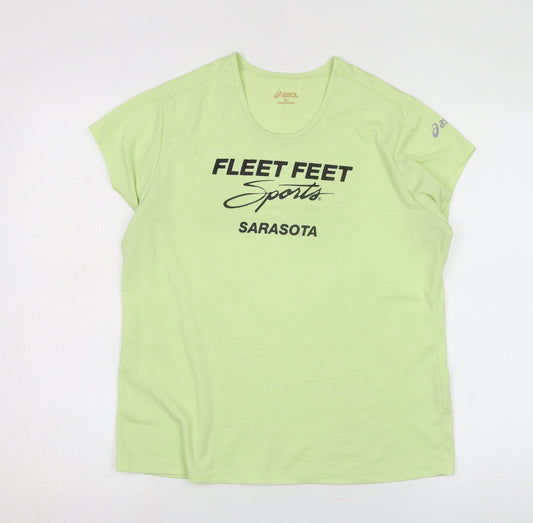 ASICS Unisex Green Basic T-Shirt XL Sportswear