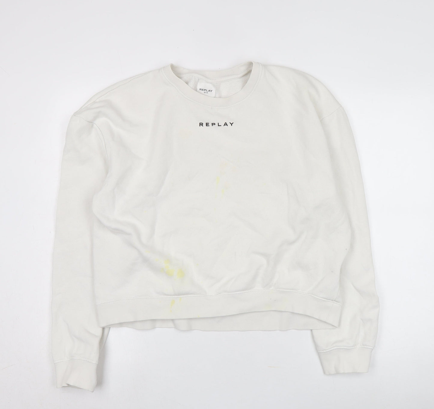 Replay Unisex White XL Pullover Logo Sweatshirt