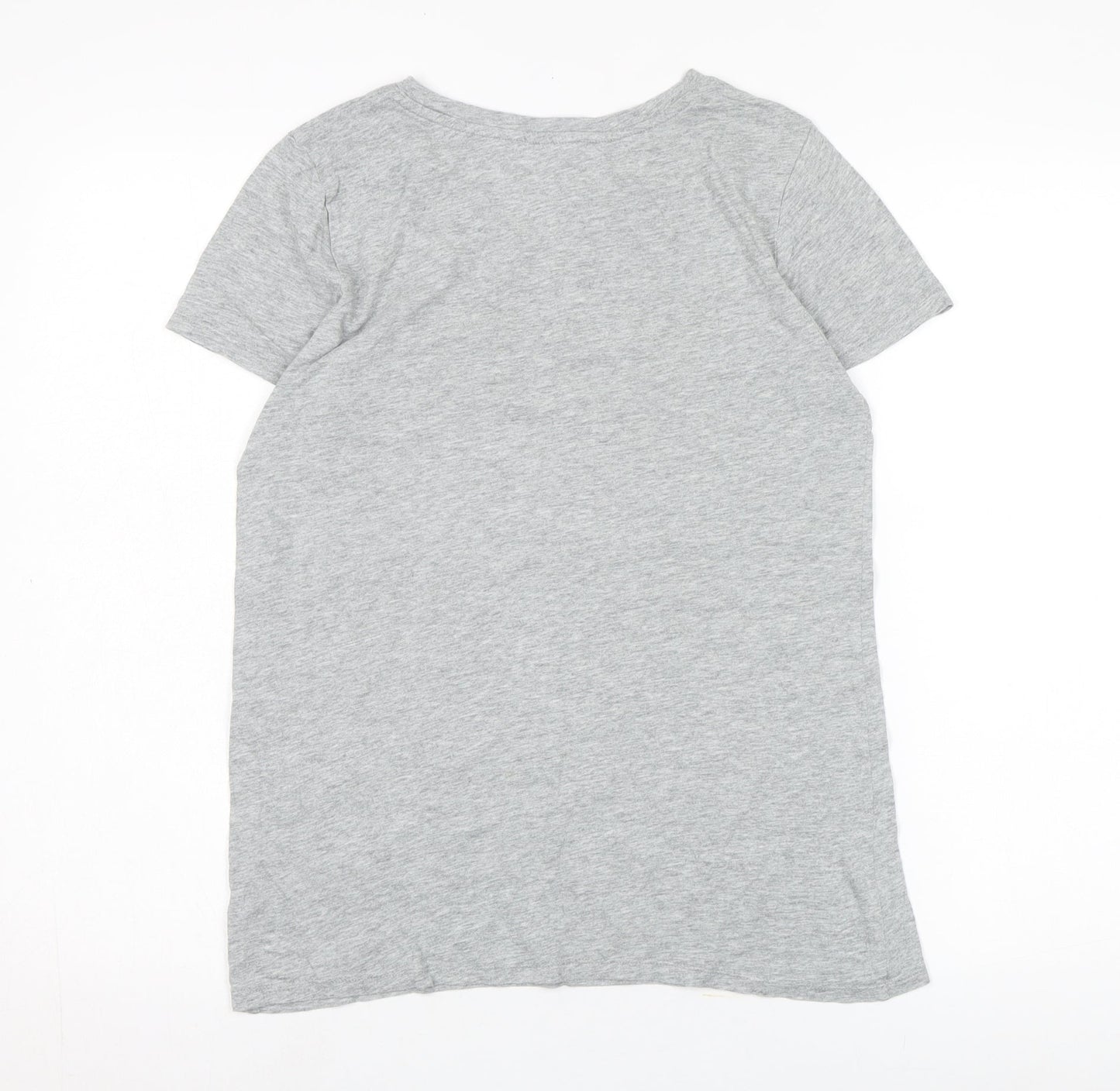 GAP Women's Grey V-Neck Basic T-Shirt Medium