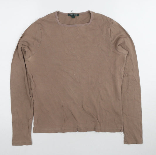 Racing Green Women's Brown Cotton Long Sleeve Top