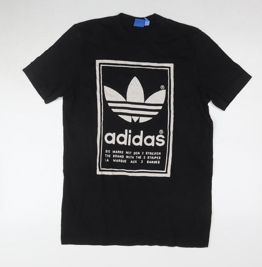 adidas Men's Black M Graphic Print T-Shirt Logo Lightweight