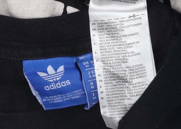 adidas Men's Black M Graphic Print T-Shirt Logo Lightweight