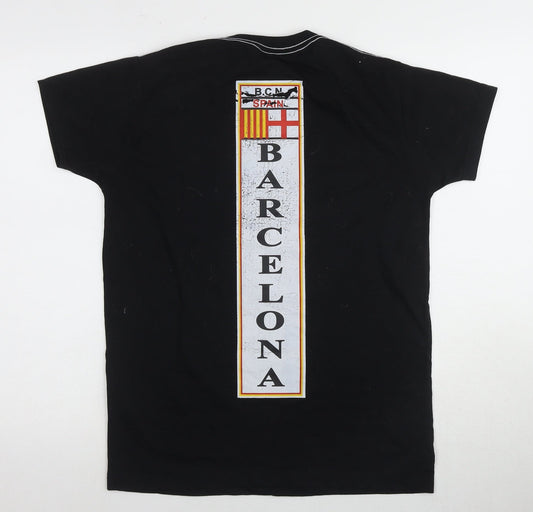Barcelona Stylish Men's Black M T-Shirt, Sports Graphic