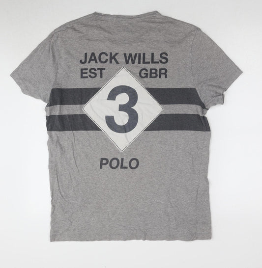 Jack Wills Men's Grey M Graphic Crew Neck T-Shirt
